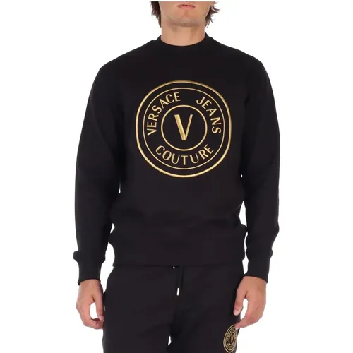 Baumwoll-Sweatshirt mit Logo-Stickerei vorne , Herren, Größe: M - Versace Jeans Couture - Modalova