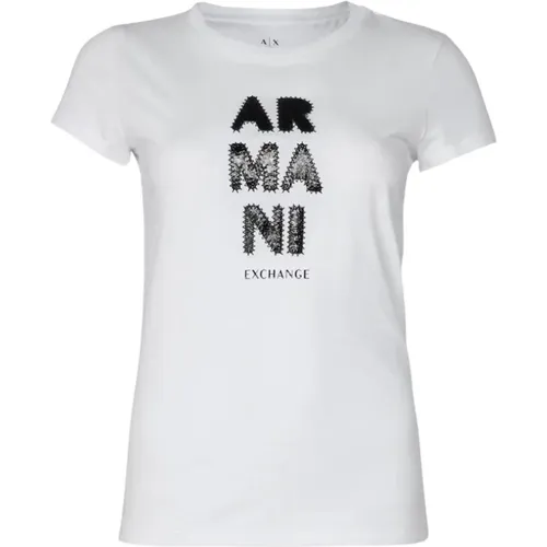 Basic Tee Shirt Casual Style , female, Sizes: L, S, M, XL, XS - Armani Exchange - Modalova