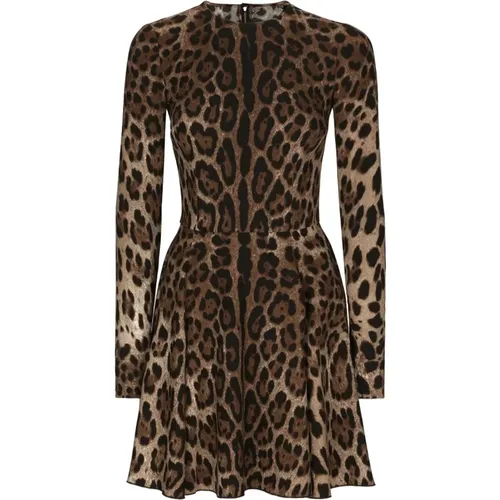 Flared Hem Dress , female, Sizes: XS - Dolce & Gabbana - Modalova