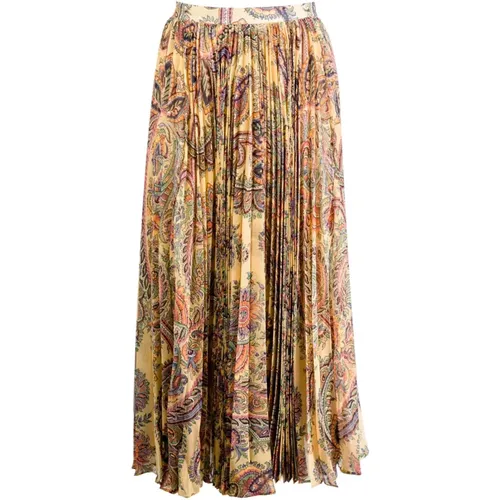 Paisley Pleated Midi Skirt , female, Sizes: S - ETRO - Modalova