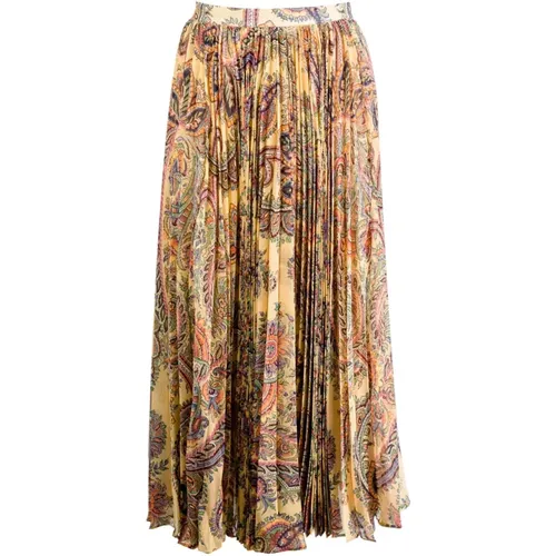 Paisley Pleated Midi Skirt , female, Sizes: XS, 2XS - ETRO - Modalova