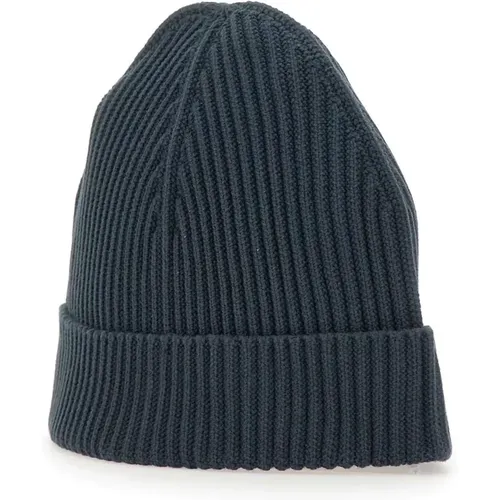 Beanies, male, , Size: ONE SIZE Cotton Cap with Ribbed Weave - RRD - Modalova