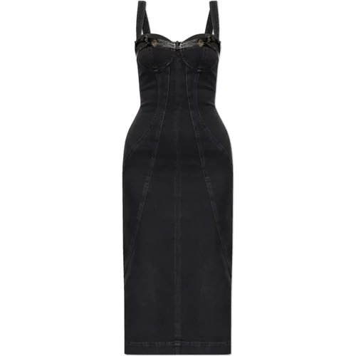 Denim Kleid , Damen, Größe: S - Versace Jeans Couture - Modalova