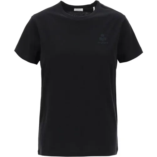 T-Shirt mit Besticktem Logo aus Bio-Baumwolle , Damen, Größe: M - Isabel Marant Étoile - Modalova