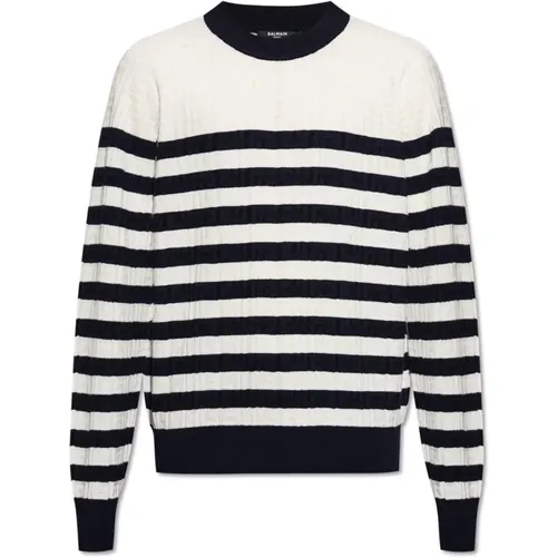 Pullover mit gestreiftem Muster - Balmain - Modalova