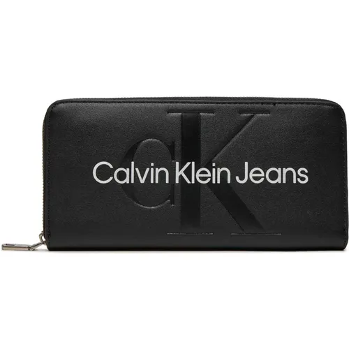 Wallets & Cardholders, female, , Size: ONE SIZE Printed Zip Wallet Women - Calvin Klein Jeans - Modalova