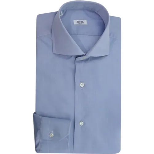 Blaues Slim Fit Hemd , Herren, Größe: 3XL - Barba - Modalova