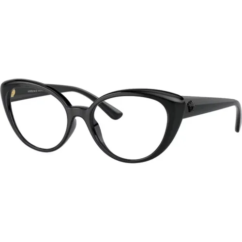 Schwarze Optische Brille Klassischer Stil , Damen, Größe: 53 MM - Versace - Modalova