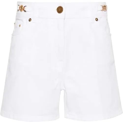 Weiße Denim Shorts , Damen, Größe: W27 - Versace - Modalova