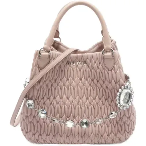 Pre-owned Handbags, female, , Size: ONE SIZE Pre-owned Leather handbags - Miu Miu Pre-owned - Modalova
