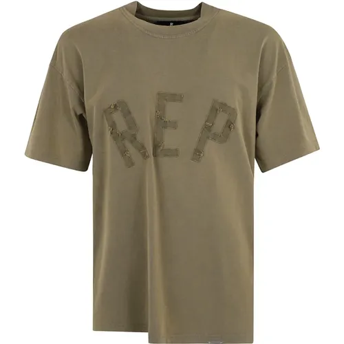 Fawn T-Shirt Distressed Look Casual Wear , male, Sizes: XL, S, M, L, XS - Represent - Modalova