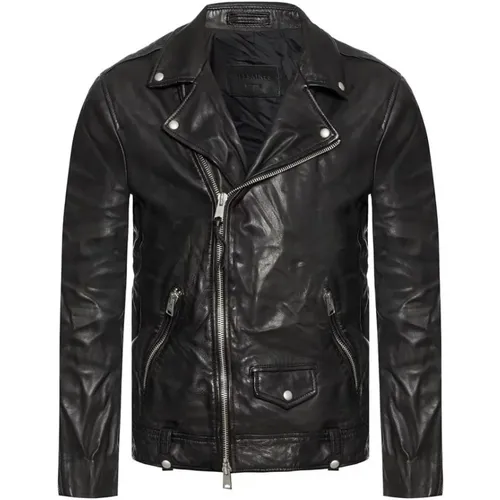 Leather Jackets, male, , Size: XS Milo Leather Biker Jacket - AllSaints - Modalova