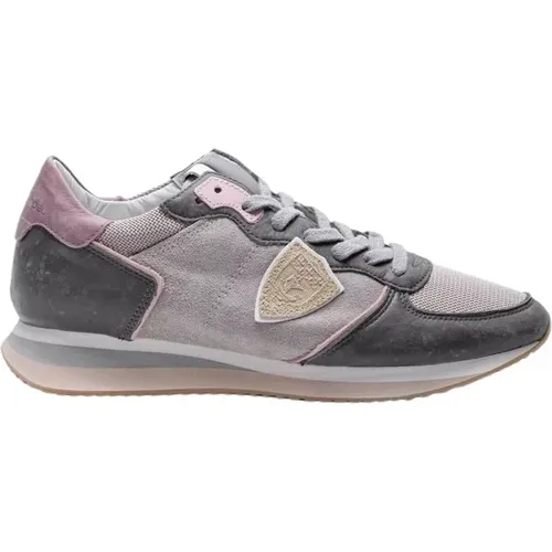 Tropez X Sneaker für Damen - Grau, Rosé und Beige , Damen, Größe: 39 EU - Philippe Model - Modalova