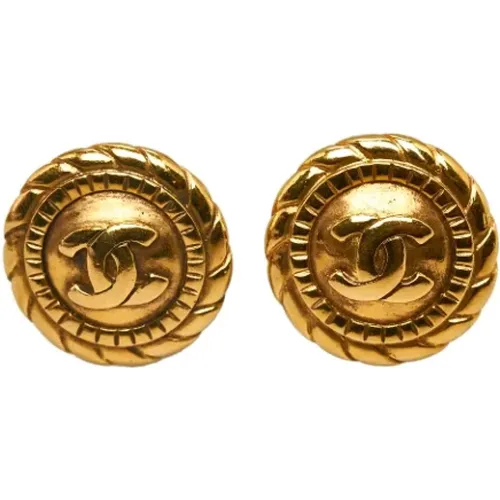 Pre-owned Jewellery, female, , Size: ONE SIZE Pre-owned Gold earrings - Chanel Vintage - Modalova