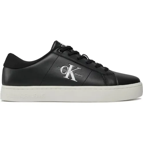 Niedrige Ledersneakers , Herren, Größe: 45 EU - Calvin Klein - Modalova