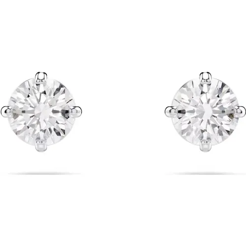 Earrings, female, , Size: ONE SIZE Delicate Stud Earrings in Rhodium Plating - Swarovski - Modalova