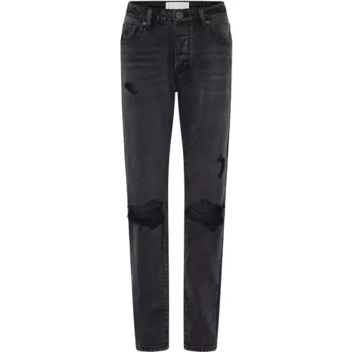 Schwarze Truckers Mid Waist Jeans - One Teaspoon - Modalova