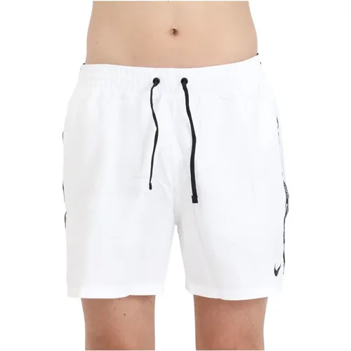 Weiße Beachwear Shorts Tape , Herren, Größe: L - Nike - Modalova