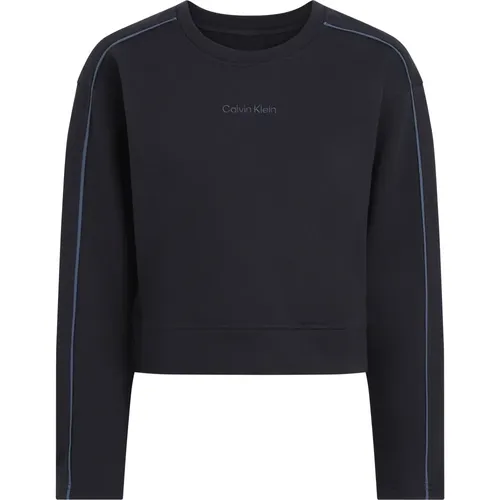 Schwarzer Baumwollpullover Regular Fit , Damen, Größe: S - Calvin Klein - Modalova