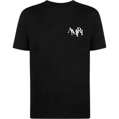 Staggered Logo T-Shirt Schwarz , Herren, Größe: 2XL - Amiri - Modalova