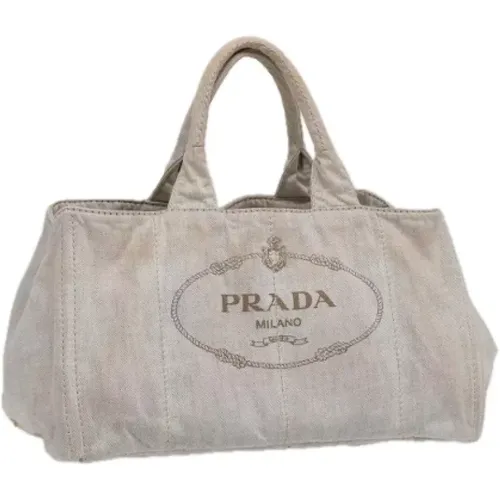 Pre-owned Tote Bags, female, , Size: ONE SIZE Pre-owned Canvas handbags - Prada Vintage - Modalova