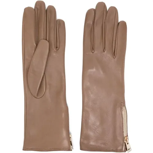 Zip Leather Gloves Casual Style , female, Sizes: L - Eleventy - Modalova