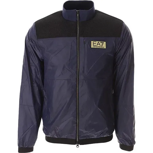 Navy Outerwear Jacket , male, Sizes: S, M, 2XL, L, 3XL - Emporio Armani EA7 - Modalova