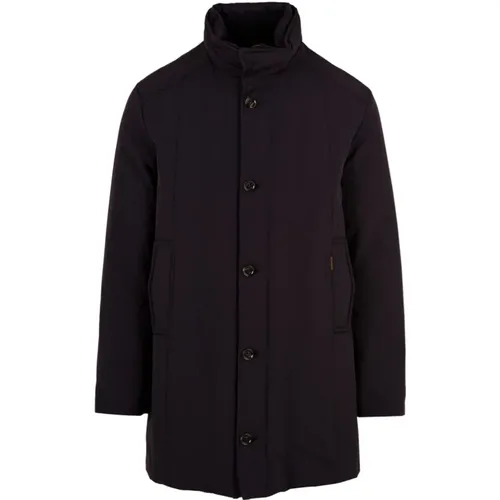 Zipper and Button Front Coats , male, Sizes: 3XL, 5XL, 4XL, XL, M - Moorer - Modalova