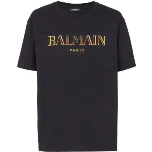 Besticktes Vintage T-Shirt , Herren, Größe: S - Balmain - Modalova