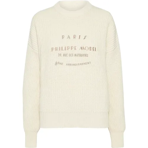 Vintage Crewneck Wool Sweatshirt , Damen, Größe: S - Philippe Model - Modalova