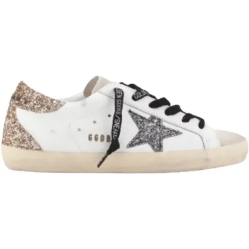 Glitter Star Leather Sneakers , female, Sizes: 4 UK - Golden Goose - Modalova