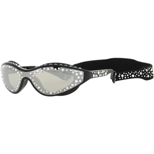 Schwarze Sonnenbrille mit Originalzubehör , Damen, Größe: 42 MM - Swarovski - Modalova