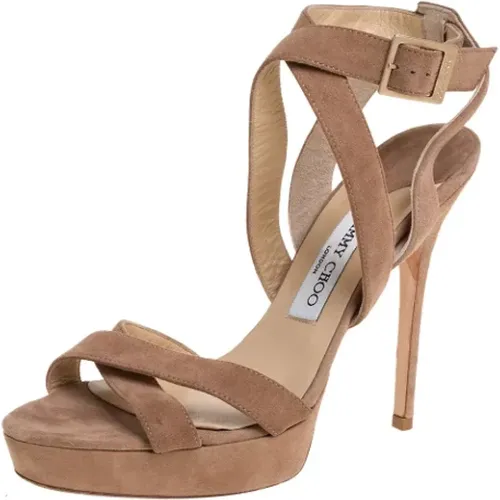 Pre-owned Suede sandals , female, Sizes: 7 UK - Jimmy Choo Pre-owned - Modalova