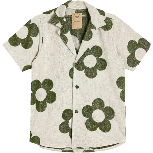 Meadow Cuba Terry Floral Jacquard Shirt , male, Sizes: S - OAS - Modalova
