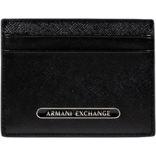 Wallets & Cardholders, male, , Size: ONE SIZE Leather Wallet with Print Pattern - Armani Exchange - Modalova