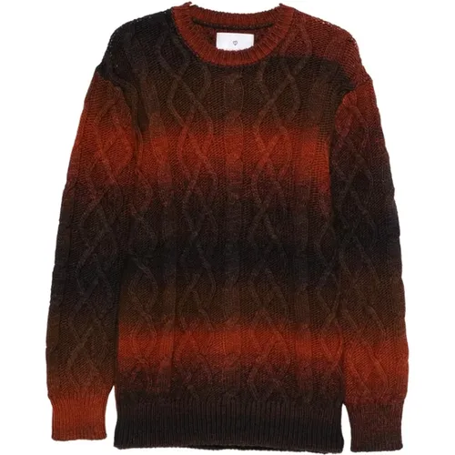 Round-neck Knitwear, male, , Size: S Cable Knit Round-neck Sweater - Seven Gauge - Modalova