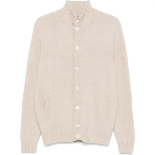 Cardigans, male, , Size: M Ivory Cardigan Sweaters Heavy Buttons - Zanone - Modalova