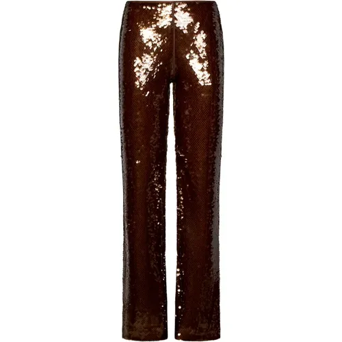 Low-Waisted Flare Trousers with Sequin Embroidery , female, Sizes: S, XS - alberta ferretti - Modalova