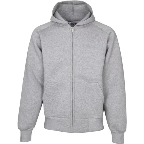 Grey Hooded Cotton Sweatshirt Aw24 , male, Sizes: XS, M, L, S - Autry - Modalova