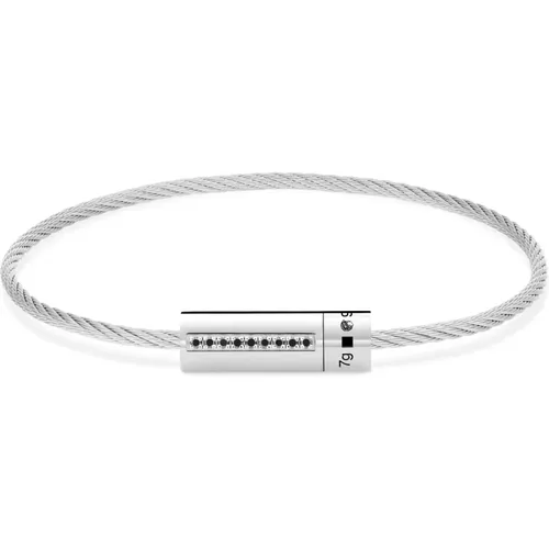 Bracelets, unisex, , Size: M Diamond Cable Bracelet - Le Gramme - Modalova