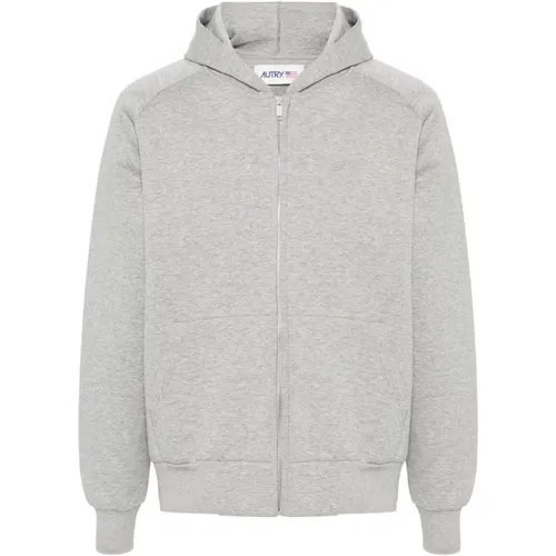 Heather Grey Hooded Sweater , male, Sizes: L, M, XL - Autry - Modalova