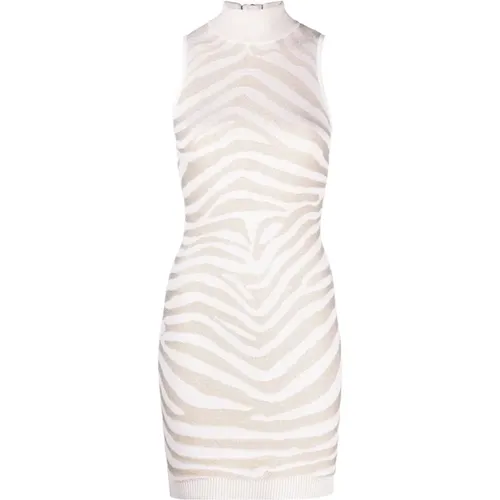 Golden Zebra Mini Dress , female, Sizes: L - Balmain - Modalova