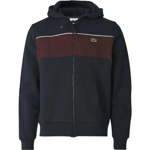 Zip-throughs, male, , Size: L Color Block Hoodie Zip Sweater - Lacoste - Modalova