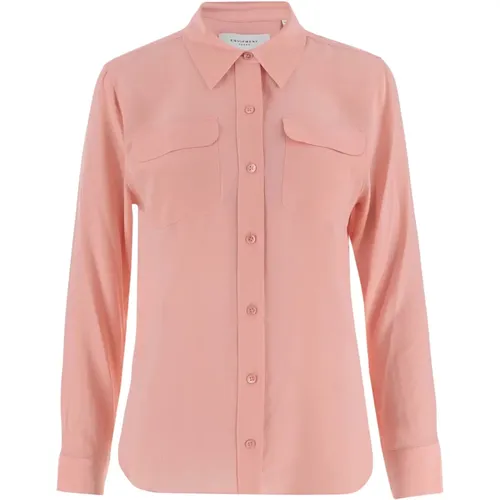 Silk Peach Shirt Classic Collar , female, Sizes: L, XS, S, M - Equipment - Modalova