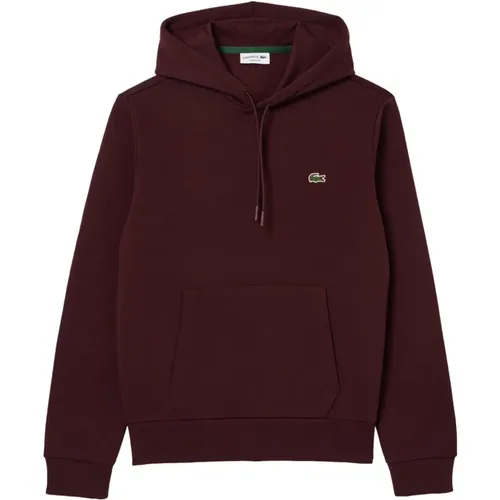 Mens Cotton Burgundy Sweatshirt , male, Sizes: M, XL, 2XL, L - Lacoste - Modalova