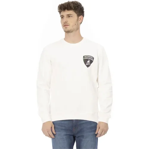 Moderner Crewneck Sweatshirt mit Rippbündchen - AUTOMOBILI LAMBORGHINI - Modalova