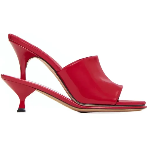 Rote Leder Doppelabsatz Sandalen - Jacquemus - Modalova