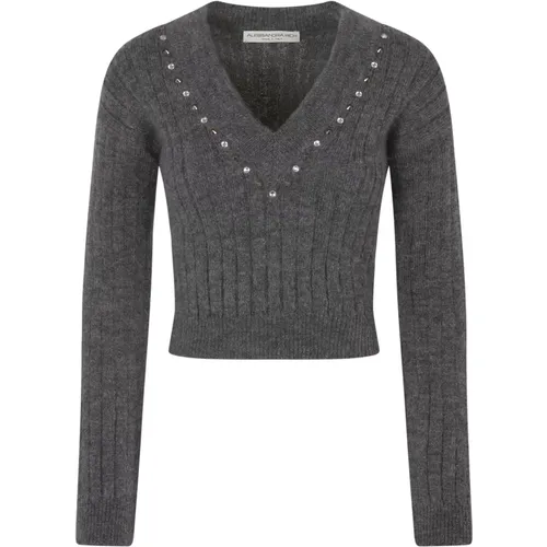 Sweaters Grey , female, Sizes: S - Alessandra Rich - Modalova