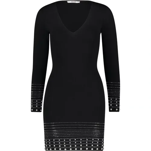 Schwarzes Minikleid mit Strass , Damen, Größe: L - Gaudi - Modalova