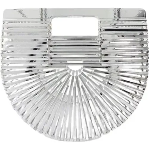 Silver Acrylic Mini Top Handle Clutch , female, Sizes: ONE SIZE - Cult Gaia - Modalova